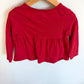 Red Peplum Long Sleeve Top / 3T