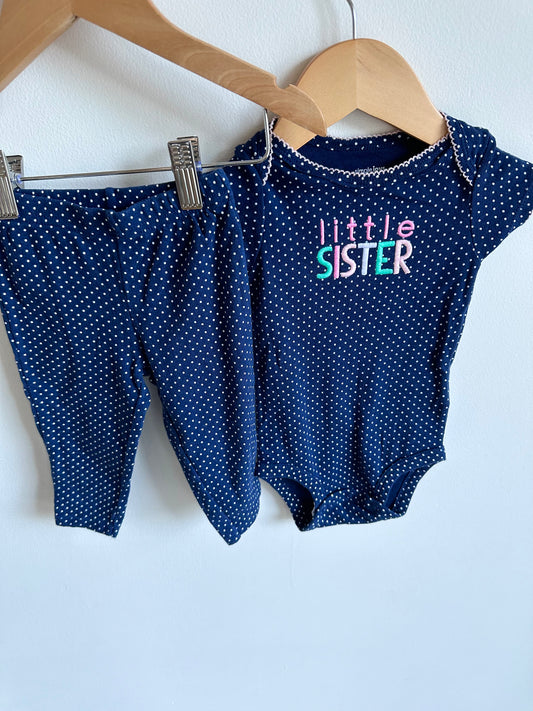 Little Sister Pants + Bodysuit / 6-9m