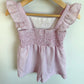 Pink Ruffle Sleeve Striped Romper / 3T