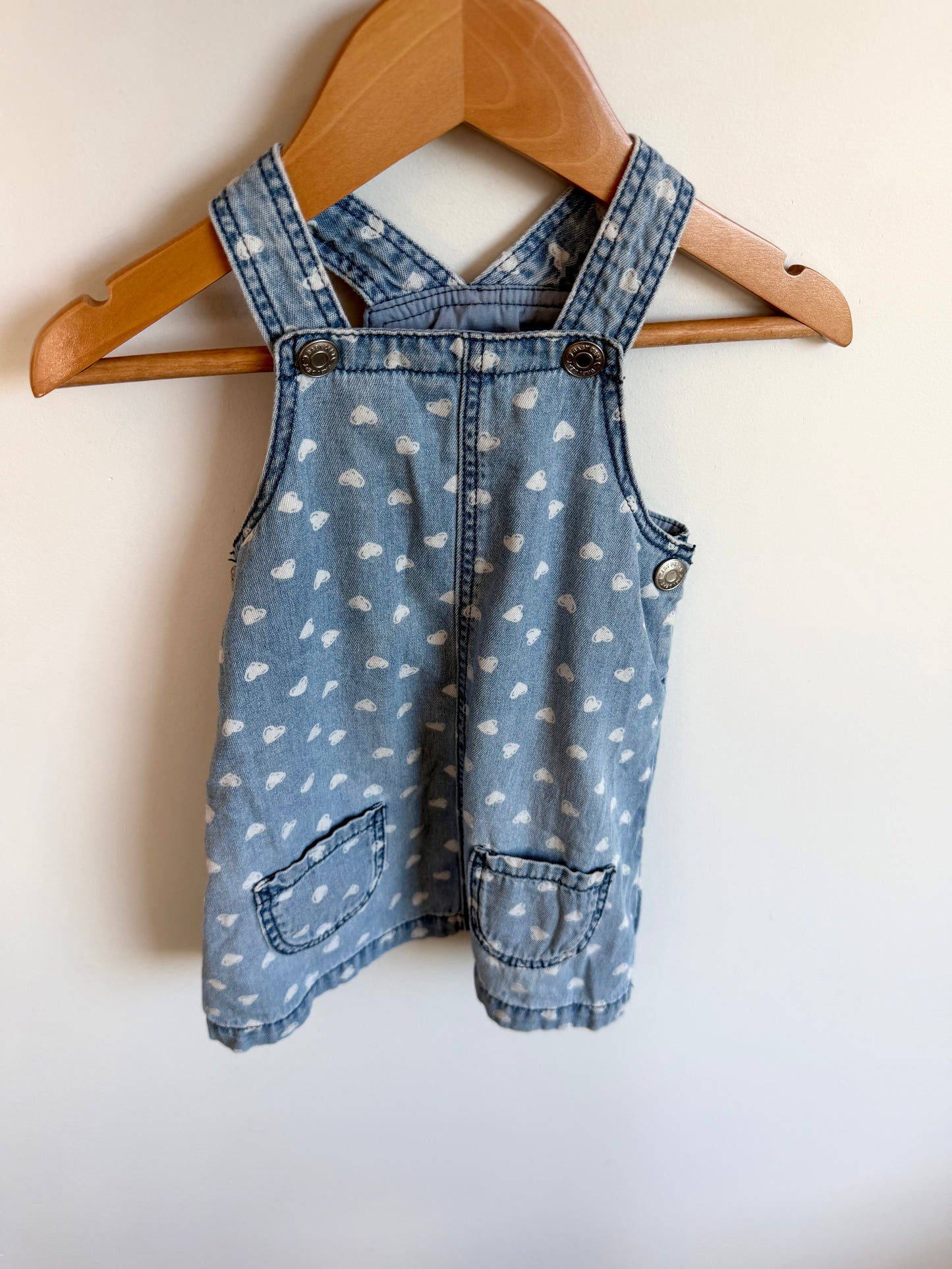 Heart Pocket Overall Dress / 9-12m