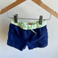 Navy with Green Trim Swim Shorts / 6-12m