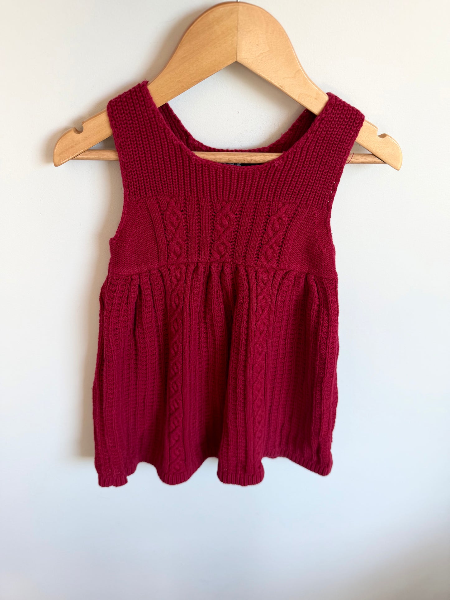 Red Cable Knit Tank Dress / 2T