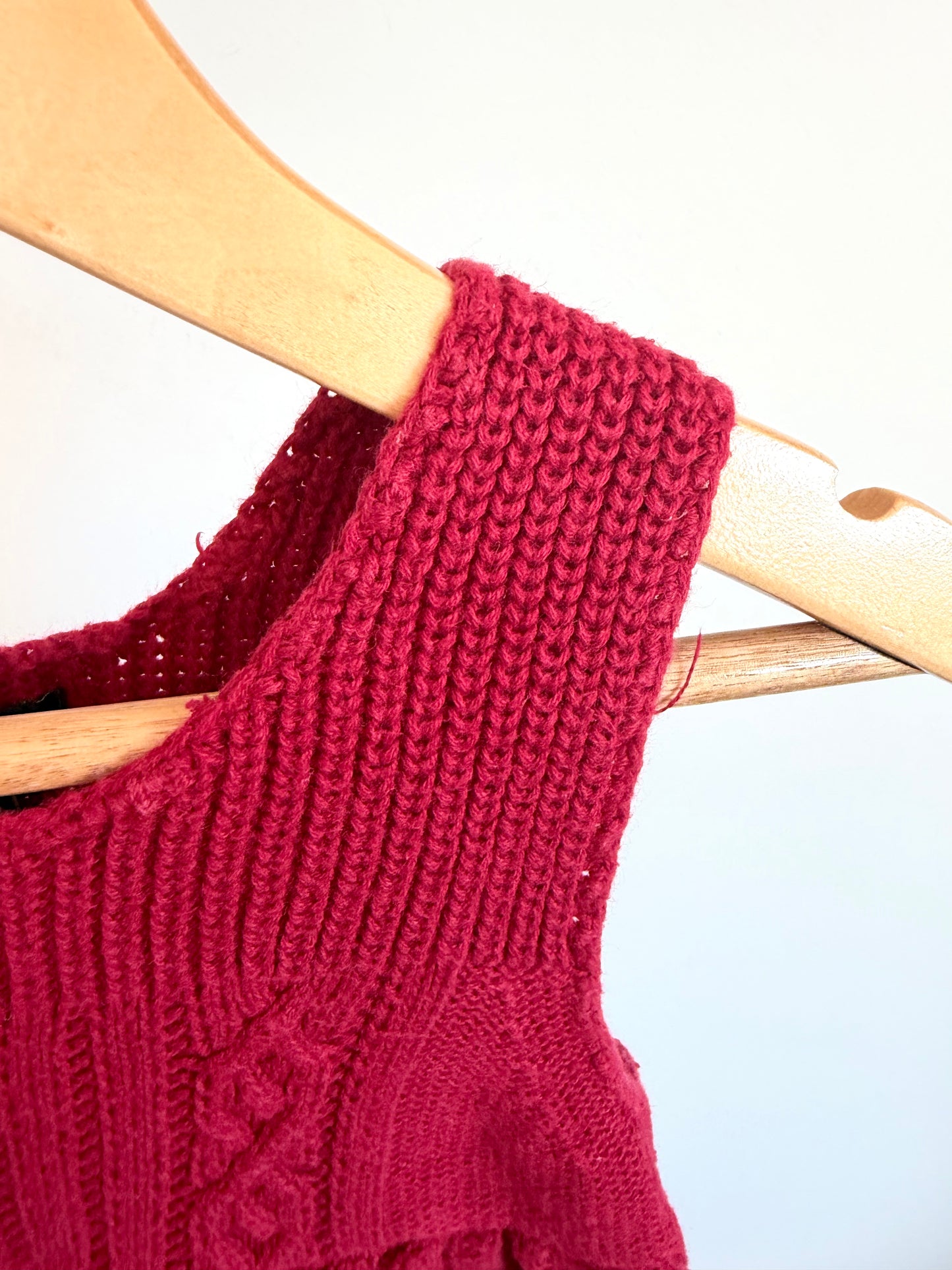 Red Cable Knit Tank Dress / 2T