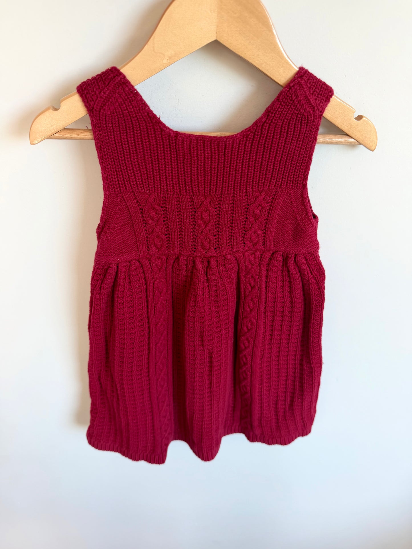 Red Cable Knit Tank Dress / 2T
