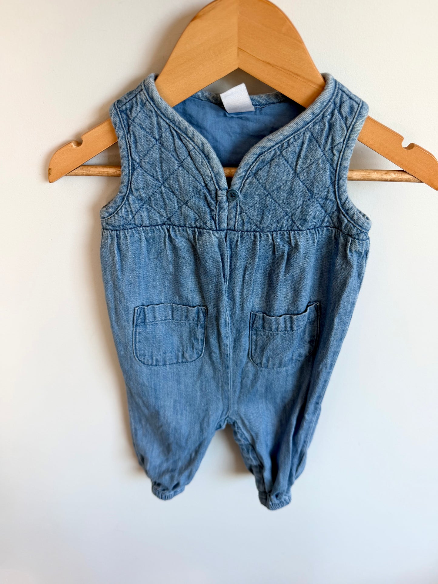 Denim Like Quilted Jumpsuit / 3-6m