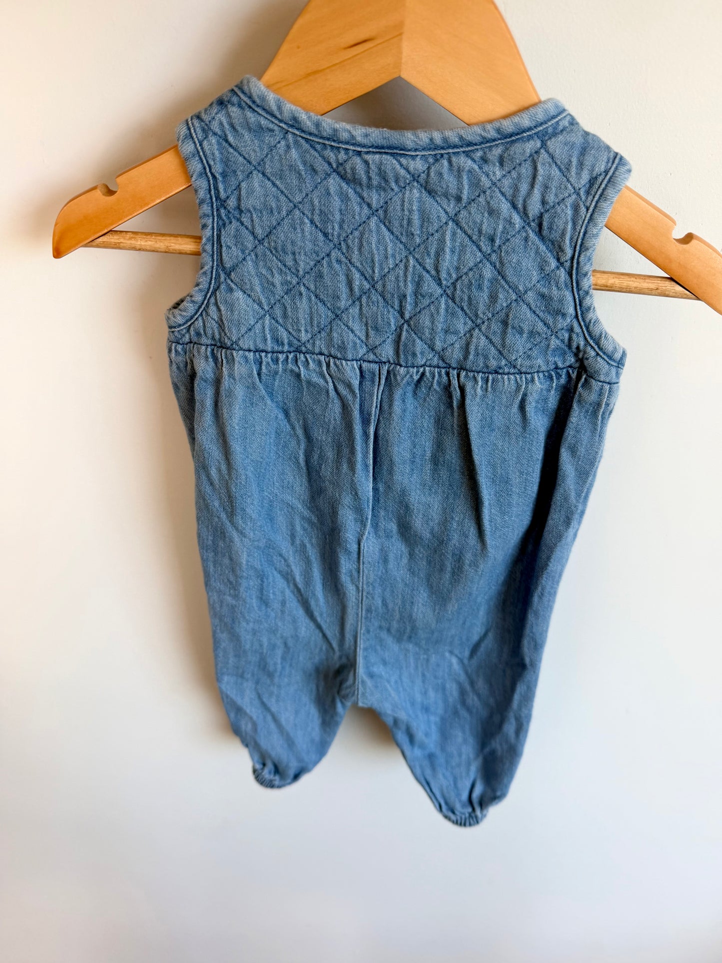 Denim Like Quilted Jumpsuit / 3-6m
