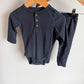 Slate Ribbed Bodysuit + Pants Set (PLAY) / 12m
