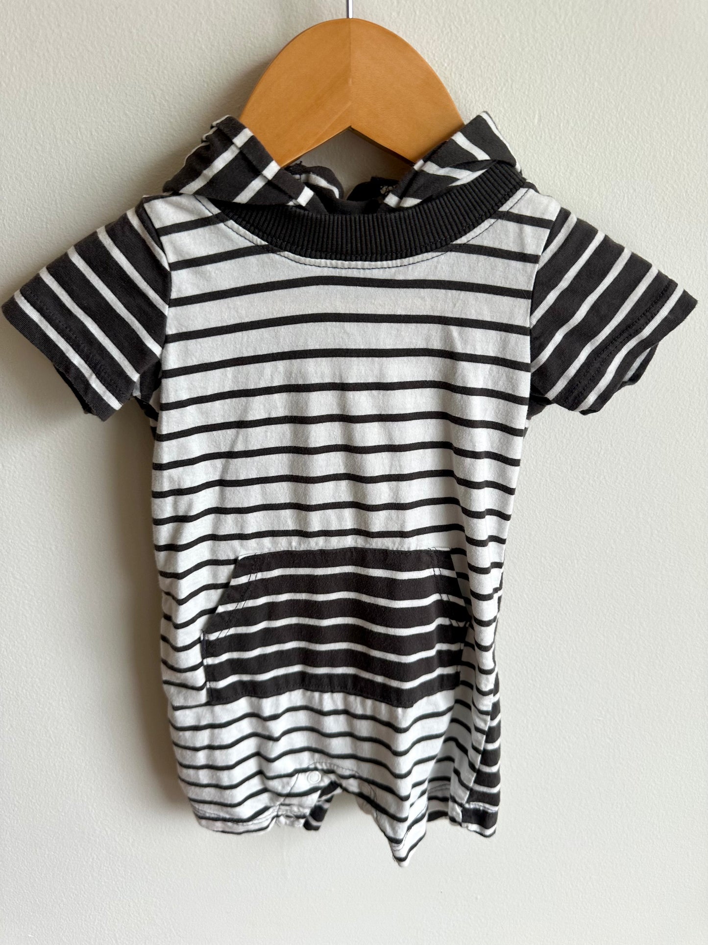 Stripe Hooded Romper / 12m