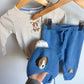 Organic Cotton + Wool Blend Puppy Bodysuit, Pants + Toque Set / 6-12m
