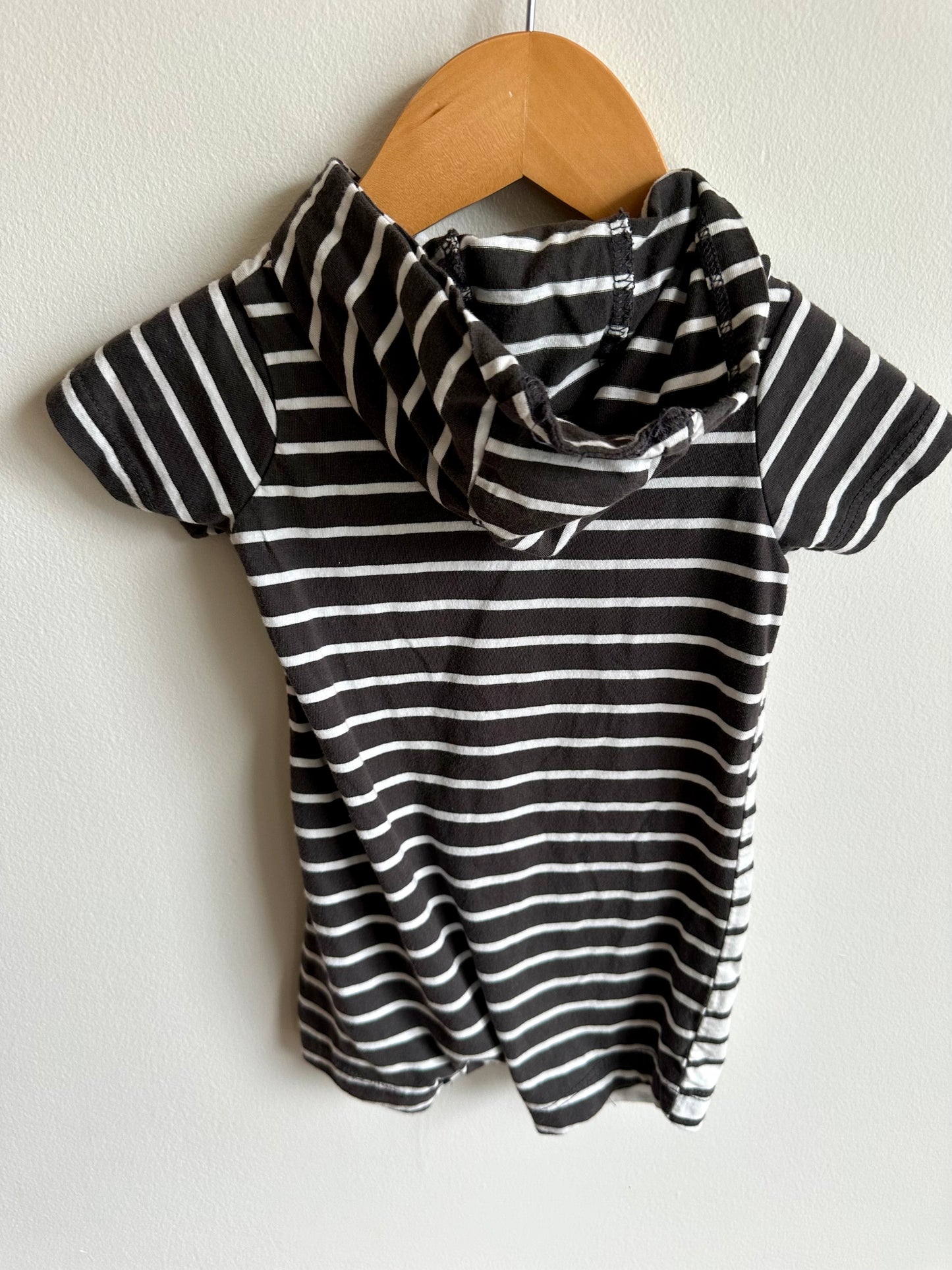 Stripe Hooded Romper / 12m