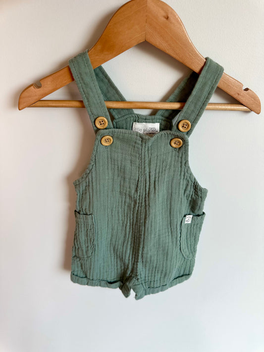 Organic Sage Muslin Overalls / 3m