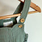 Organic Sage Muslin Overalls / 3m