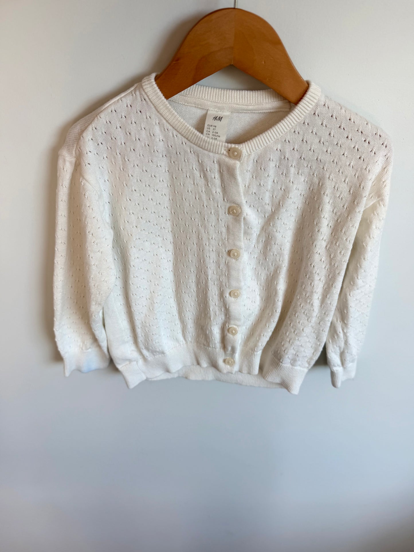 H&M Eyelet White Cardigan / 2-3T