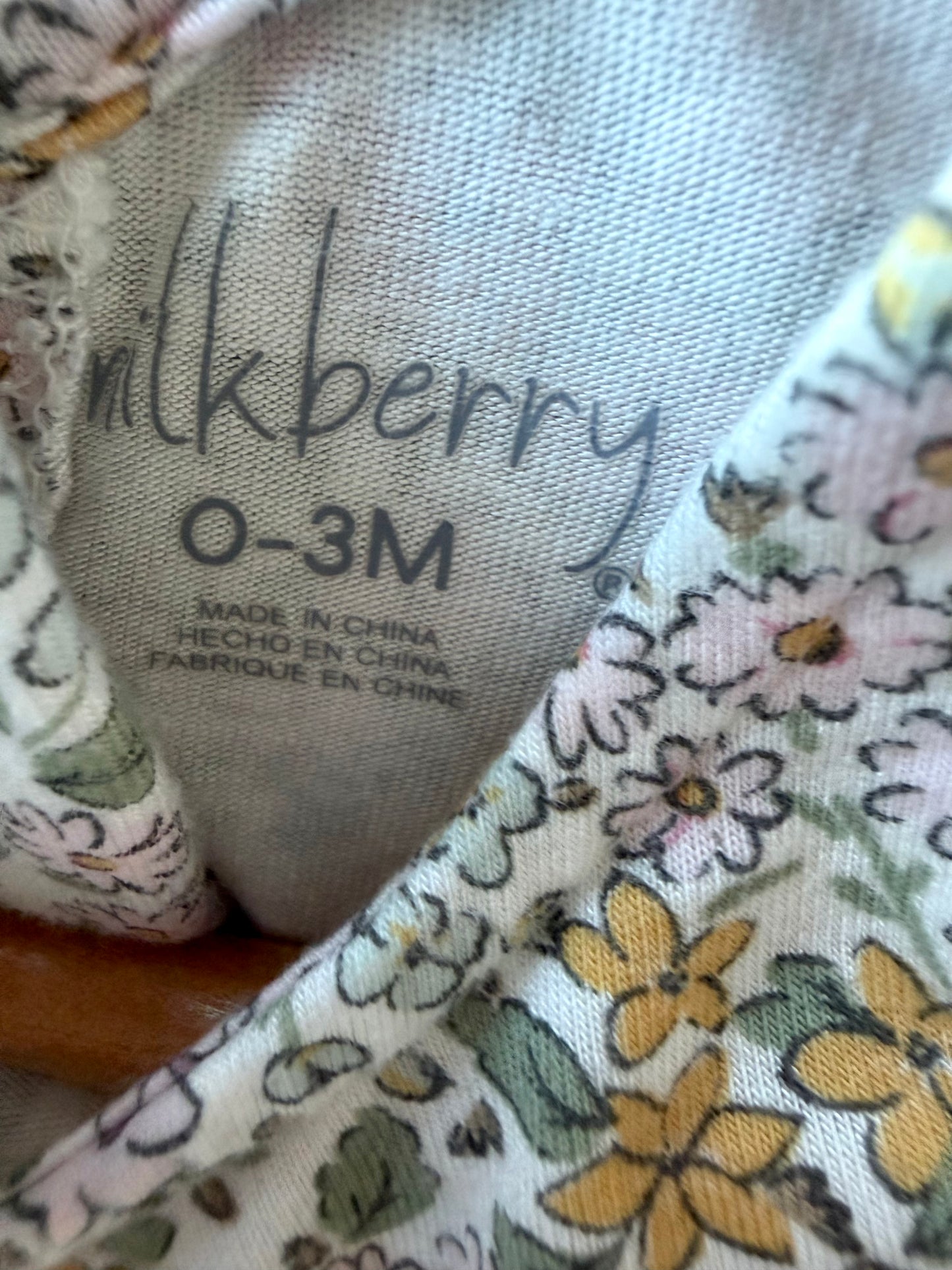 Milkberry Bamboo Floral + Tulle Dress / 0-3m