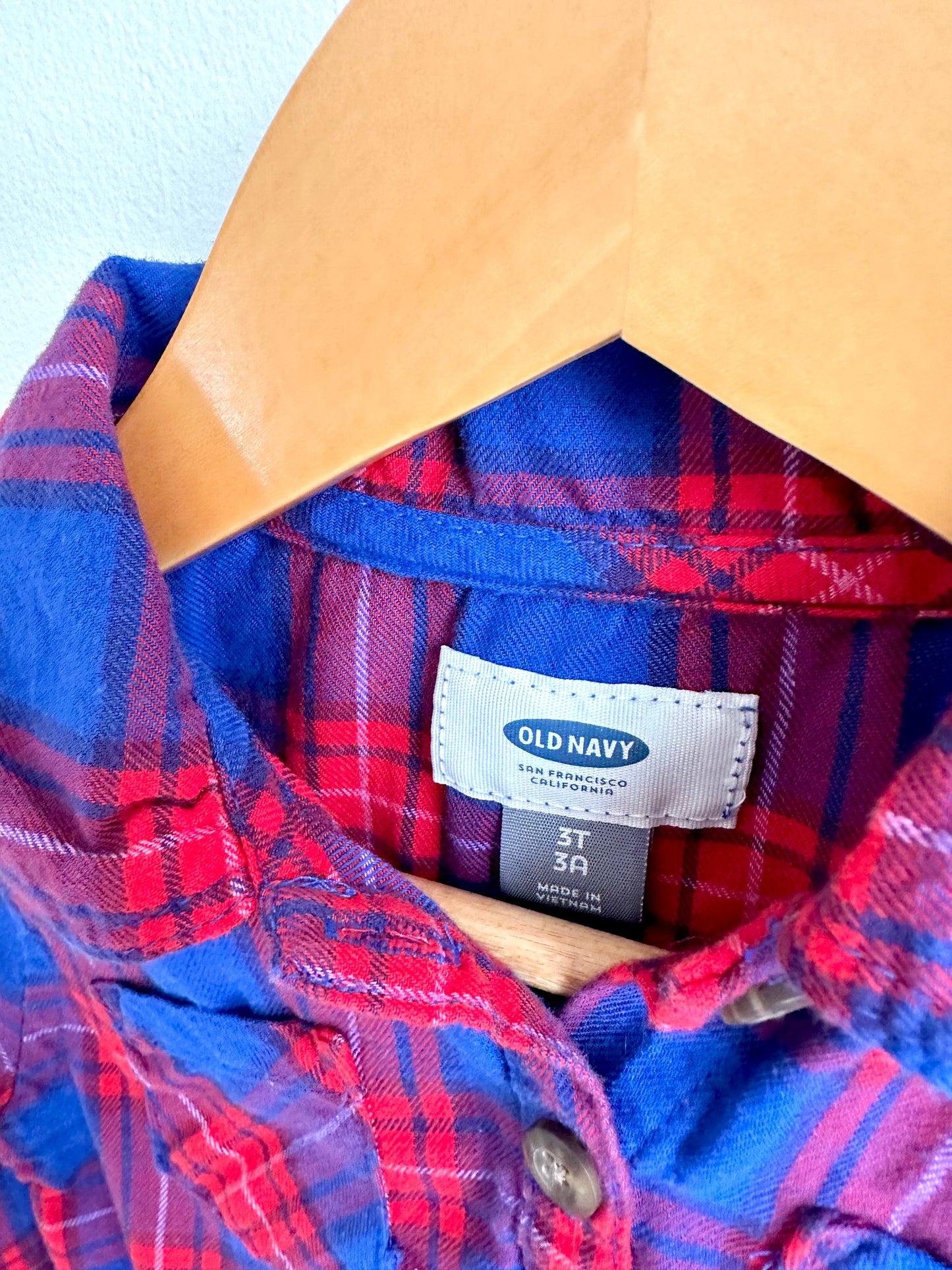 Collared Blue + Red Plaid Top / 3T