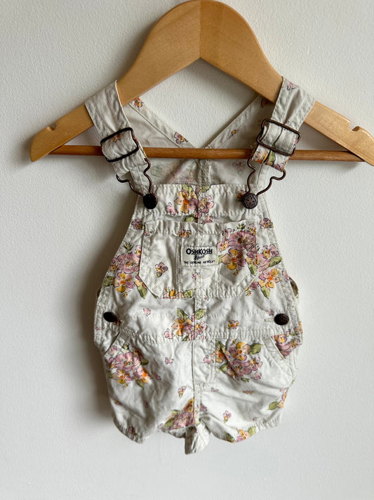 OshKosh Floral Short Overalls / 12m