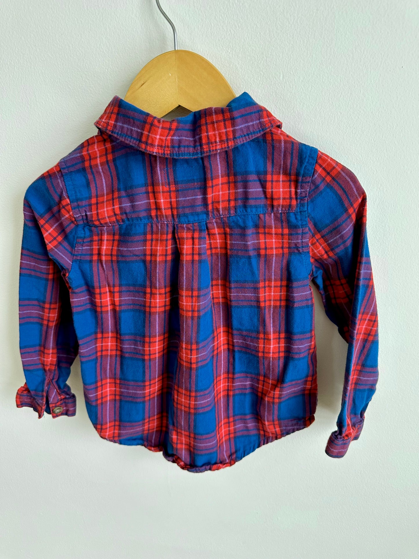 Collared Blue + Red Plaid Top / 3T