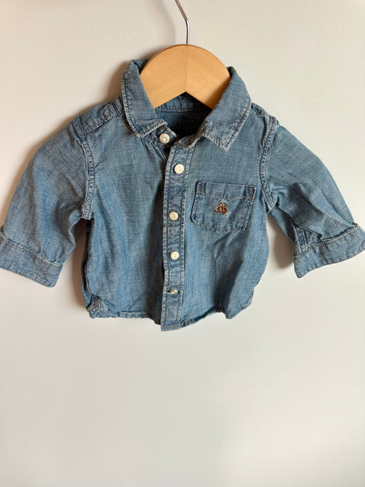 Gap Collared Chambray Long Sleeve / 3-6m