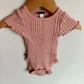 Tea Collection Pink Rib Bodysuit / 3-6m