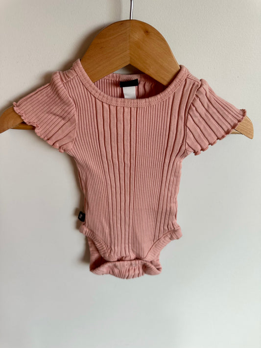 Tea Collection Pink Rib Bodysuit / 3-6m