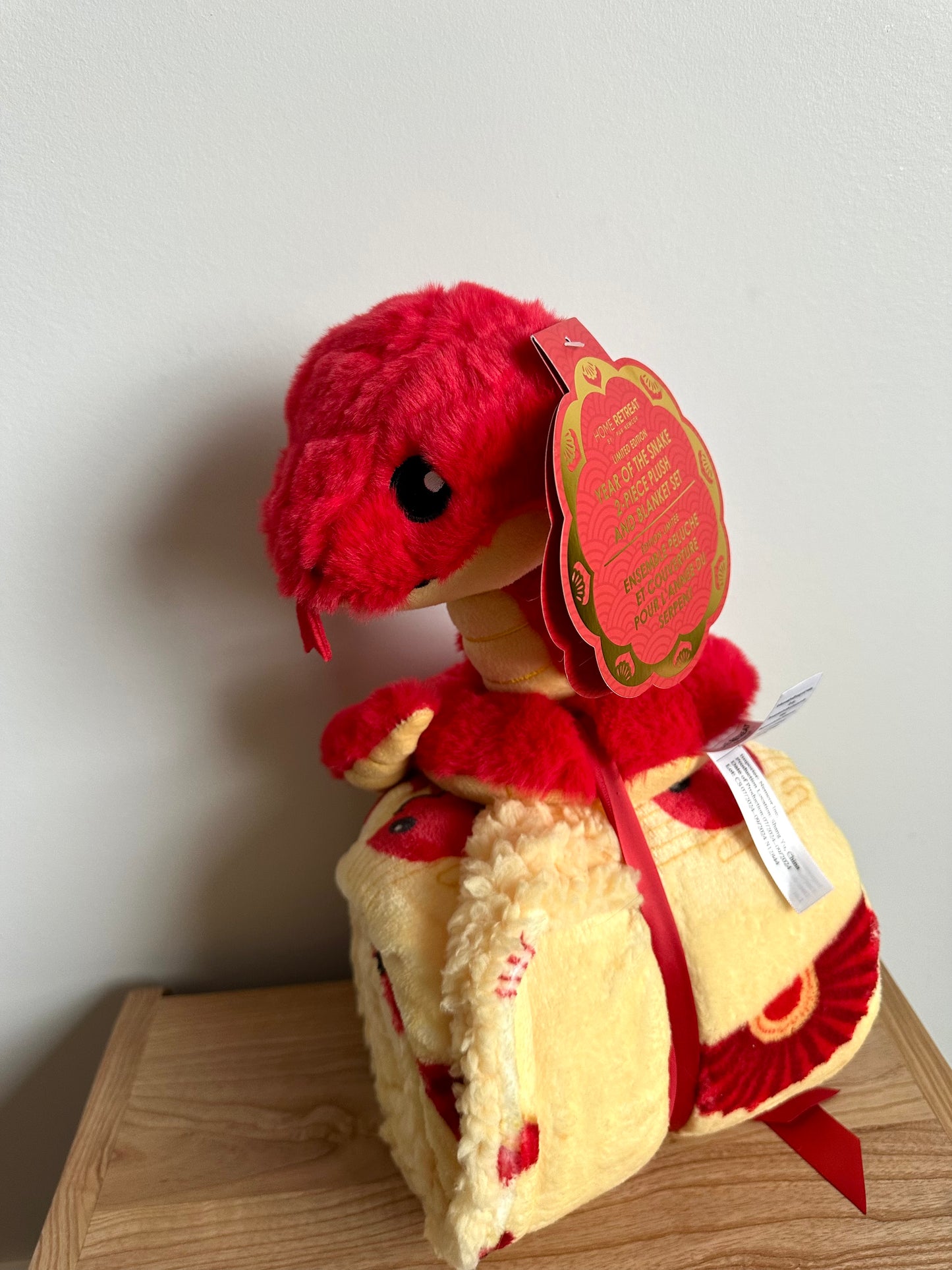 Plush Red Snake and Blanket Set (With Tags)