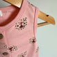 Organic Cotton Pink Animal Face Bubble Romper / 12-18m