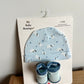 Blue Puppy Hat + Socks Seet (With Tags) / 0-9m