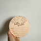 Hello World Wooden Baby Announcement Sign