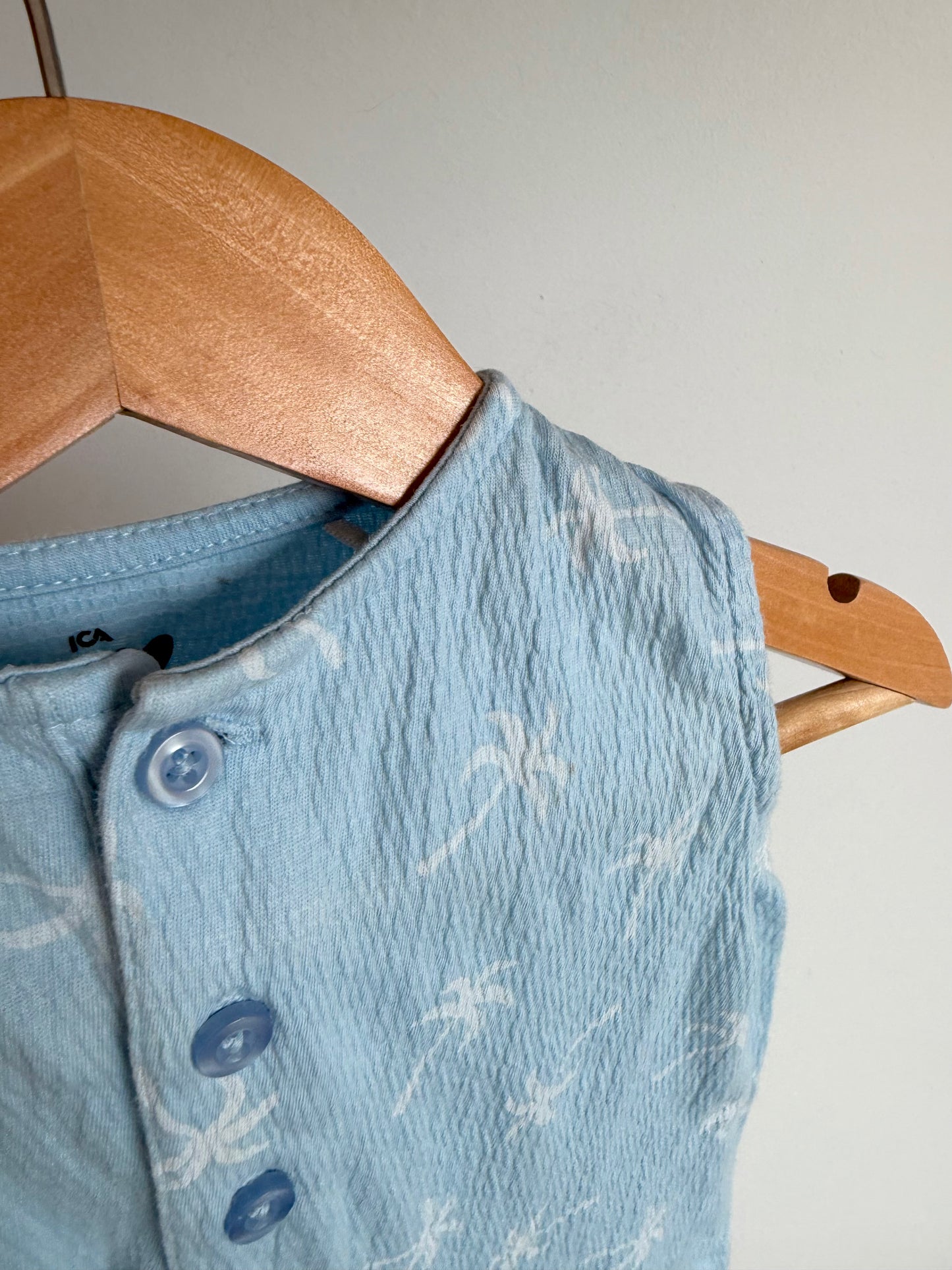 Palm Tree Blue Romper / 3-6m