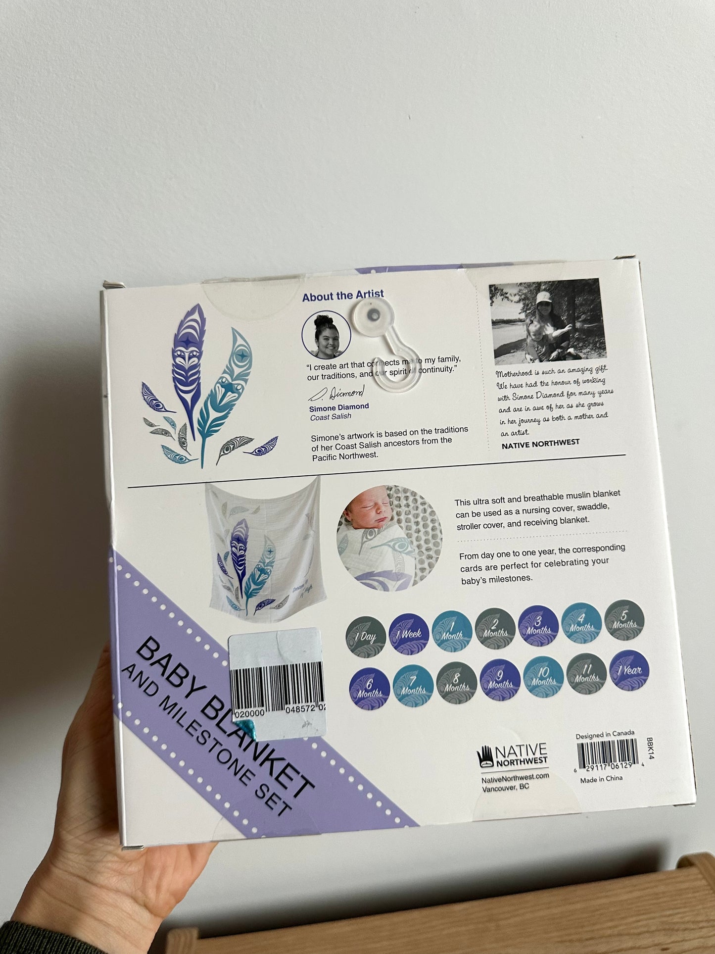 Indigenous Artist Baby Blanket and Milestone Set