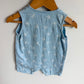 Palm Tree Blue Romper / 3-6m