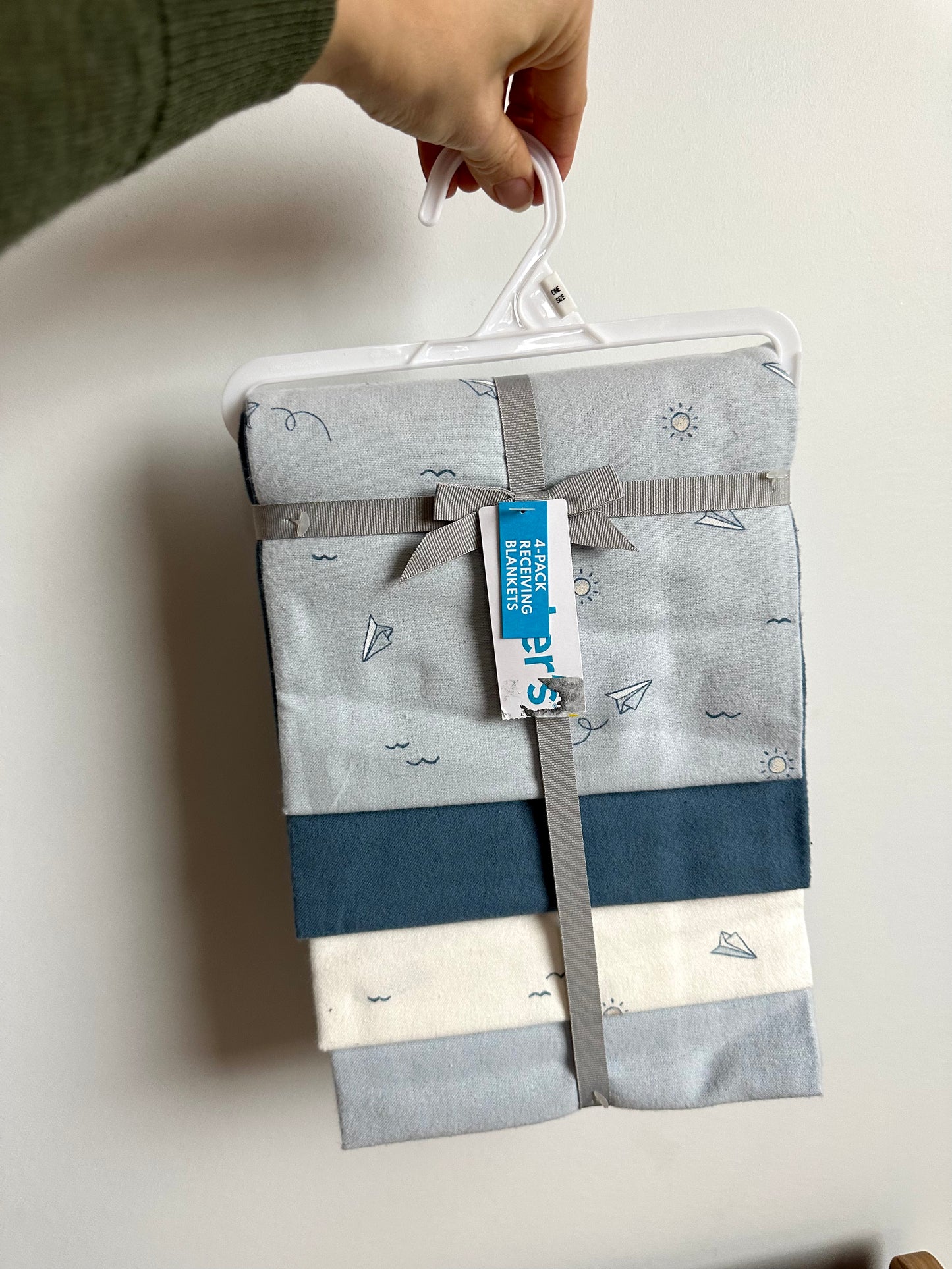 Blue Receiving Blanket Set (4) (With Tags)