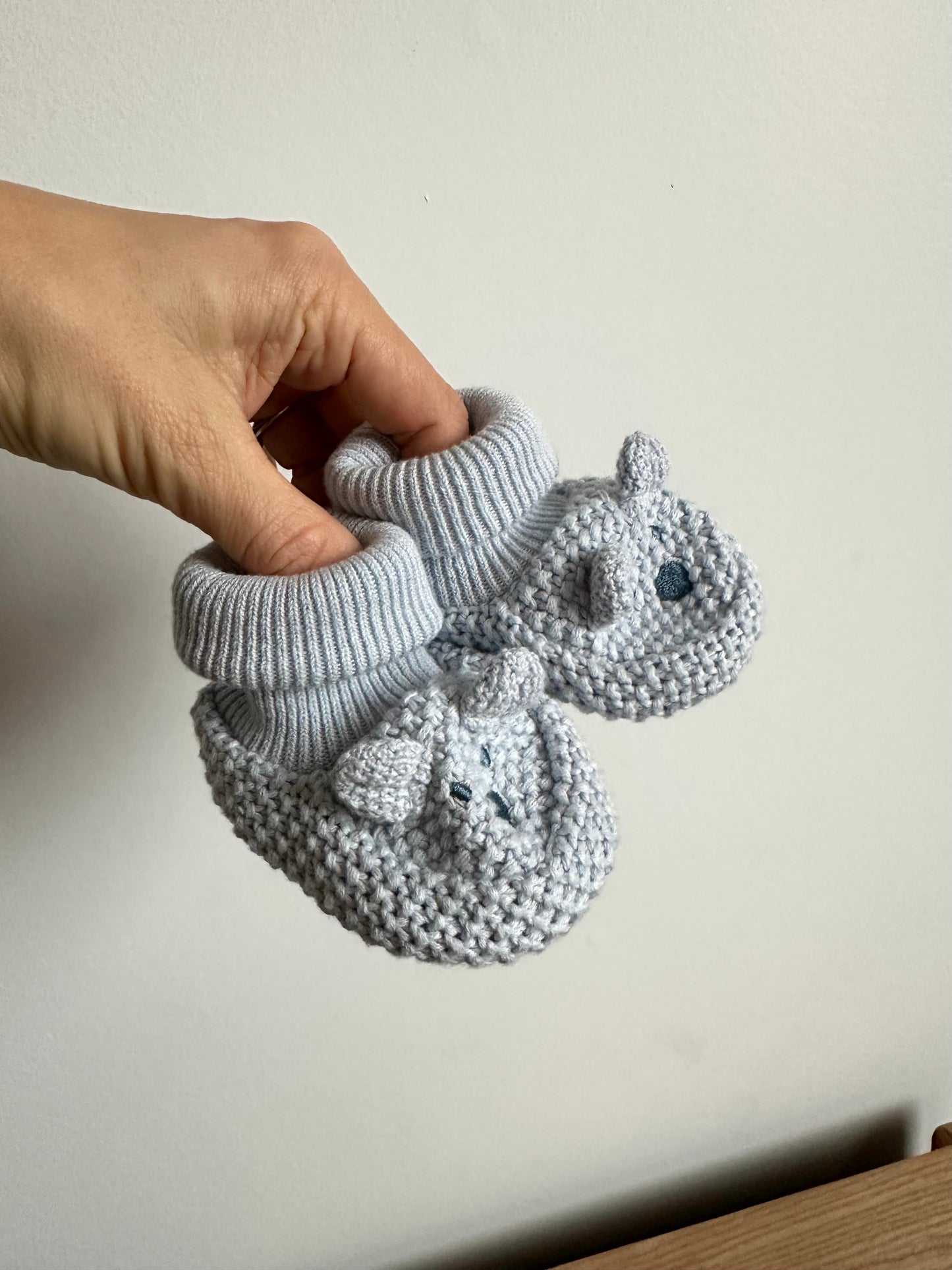 Knit Bear Booties / 0-3m