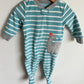 Blue Stripe Fleece Dino Sleeper / 9m