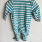 Blue Stripe Fleece Dino Sleeper / 9m