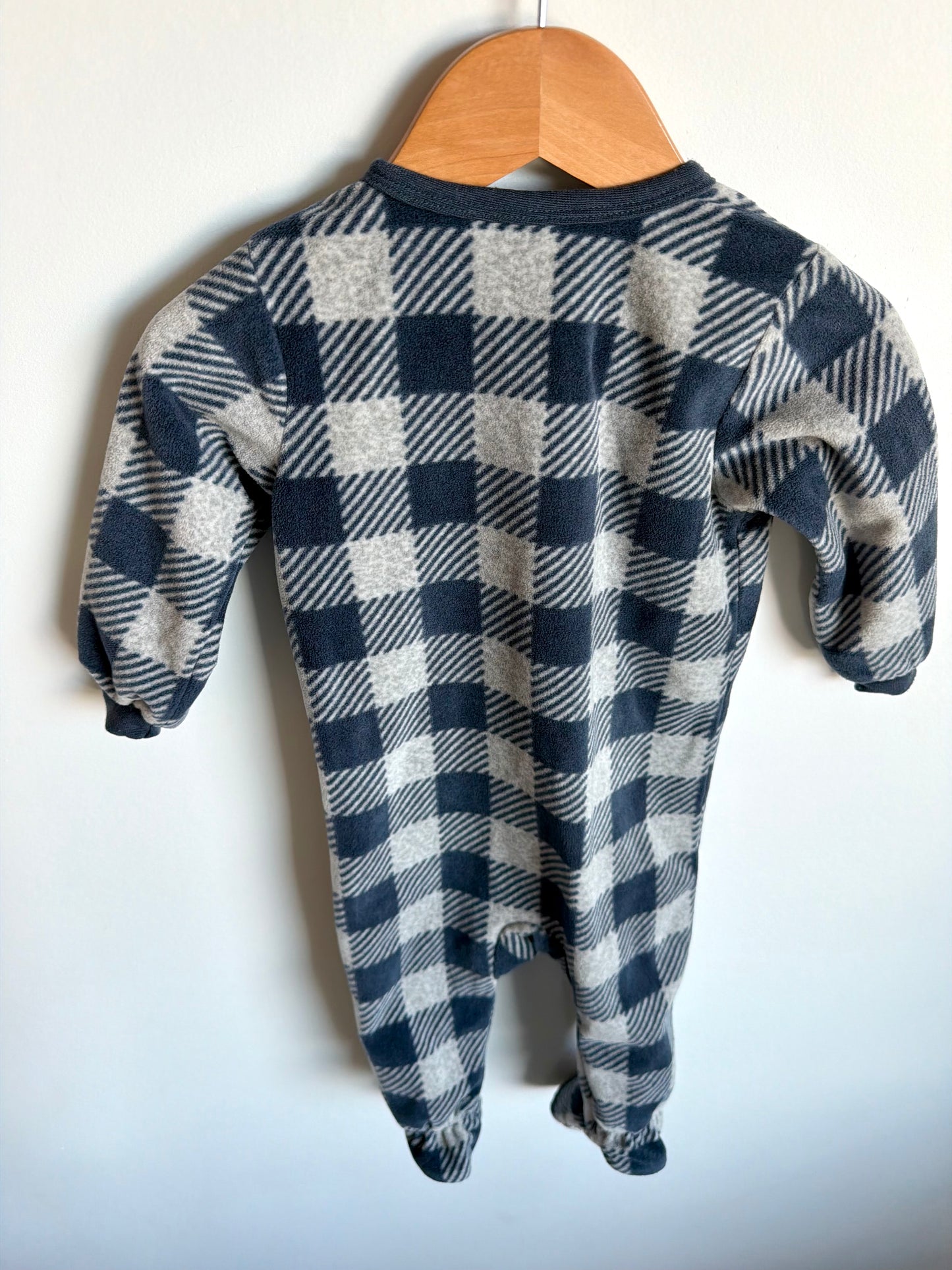 Blue + Grey Fleece Tractor Sleeper / 12m