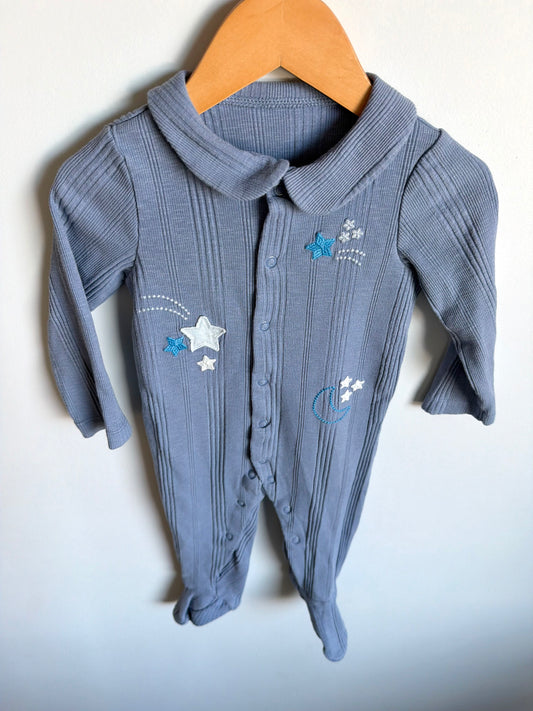 95% Organic Cotton Blue Star Embroidered Sleeper / 6-9m