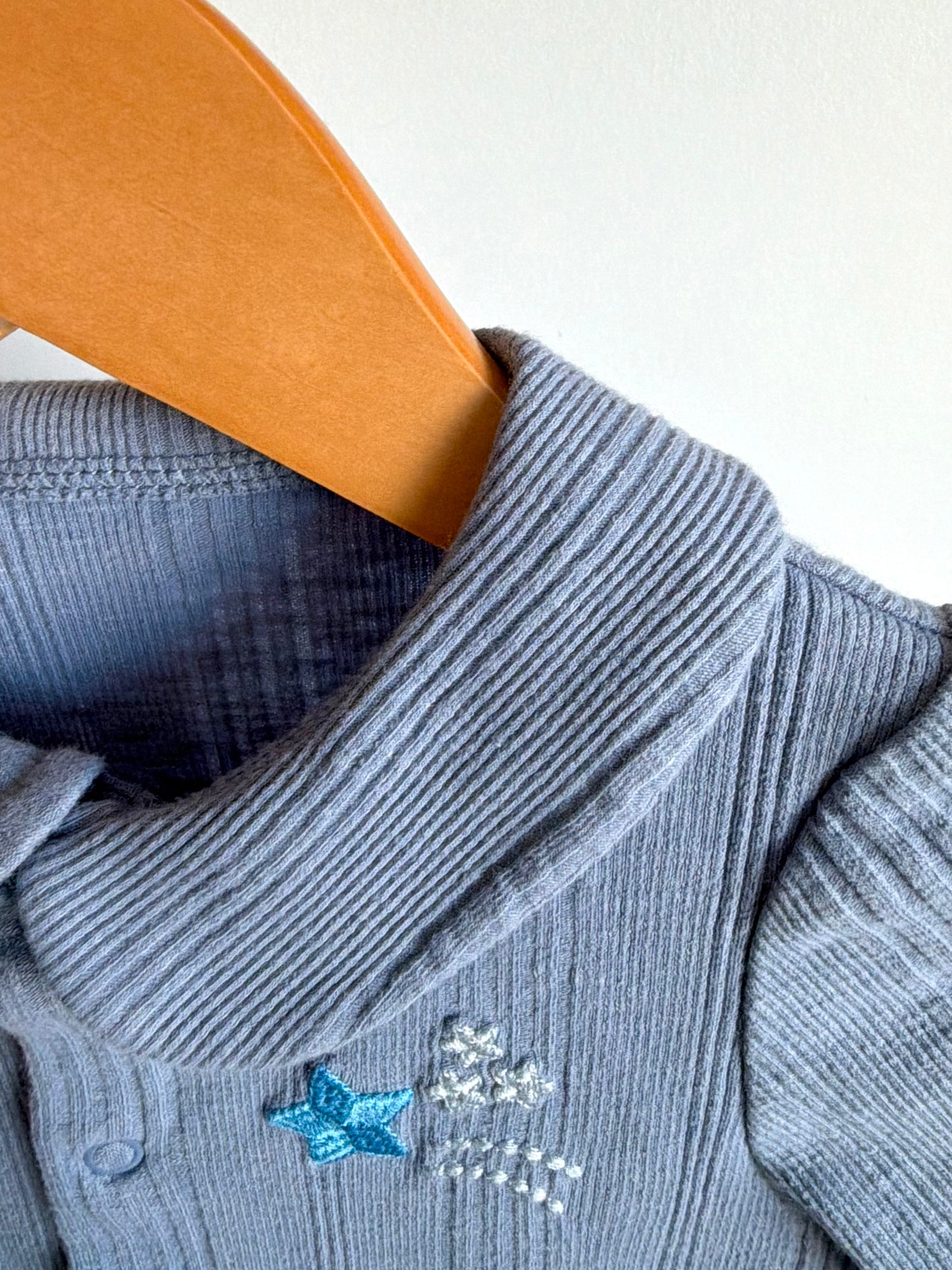 95% Organic Cotton Blue Star Embroidered Sleeper / 6-9m