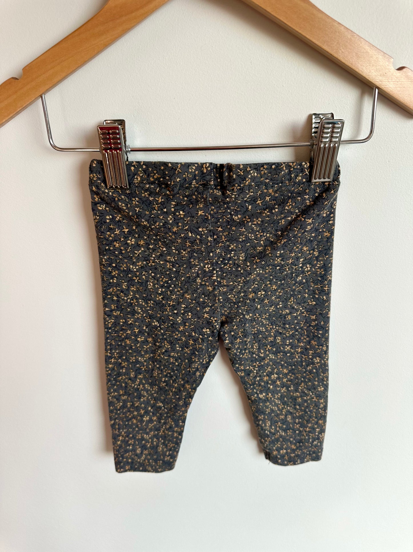 Wheat Grey Floral Pants / 6m