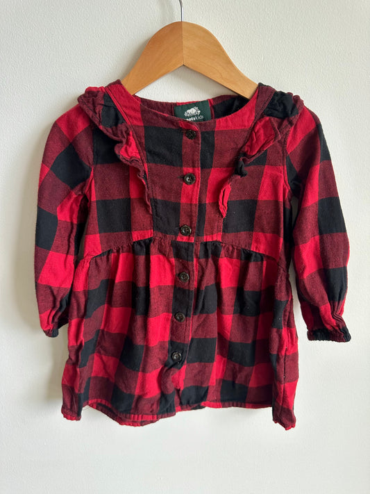 Roots Red Plaid Dress / 2T