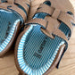 Brown Velcro Hard Sole Sandals / Size 3 Infant