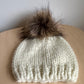 Cream Toque with Pom Pom / 6-12m?
