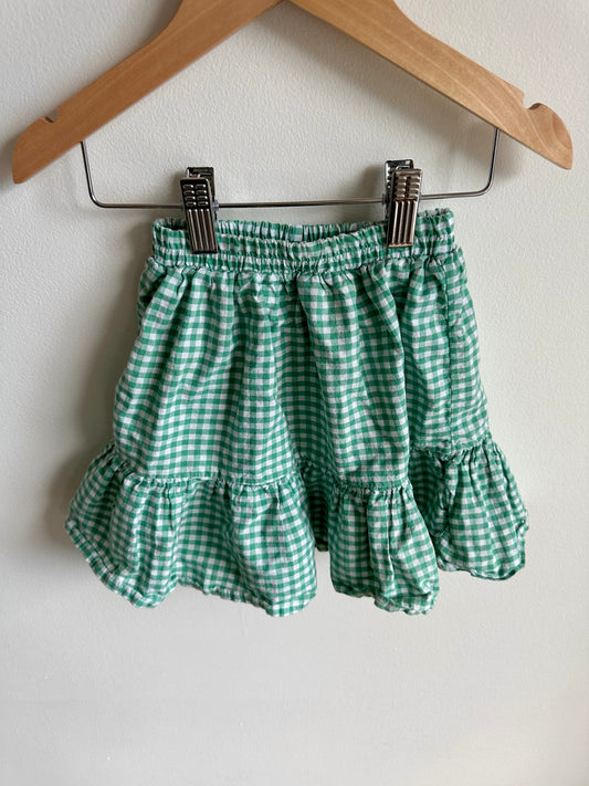 Green Checkered Skirt / 2T