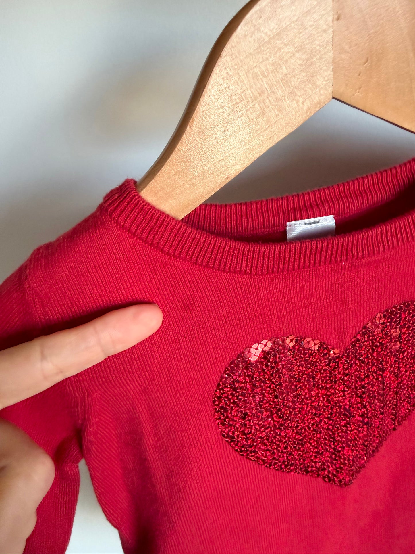 Red Heart Sequin Sweater (PLAY) / 2T