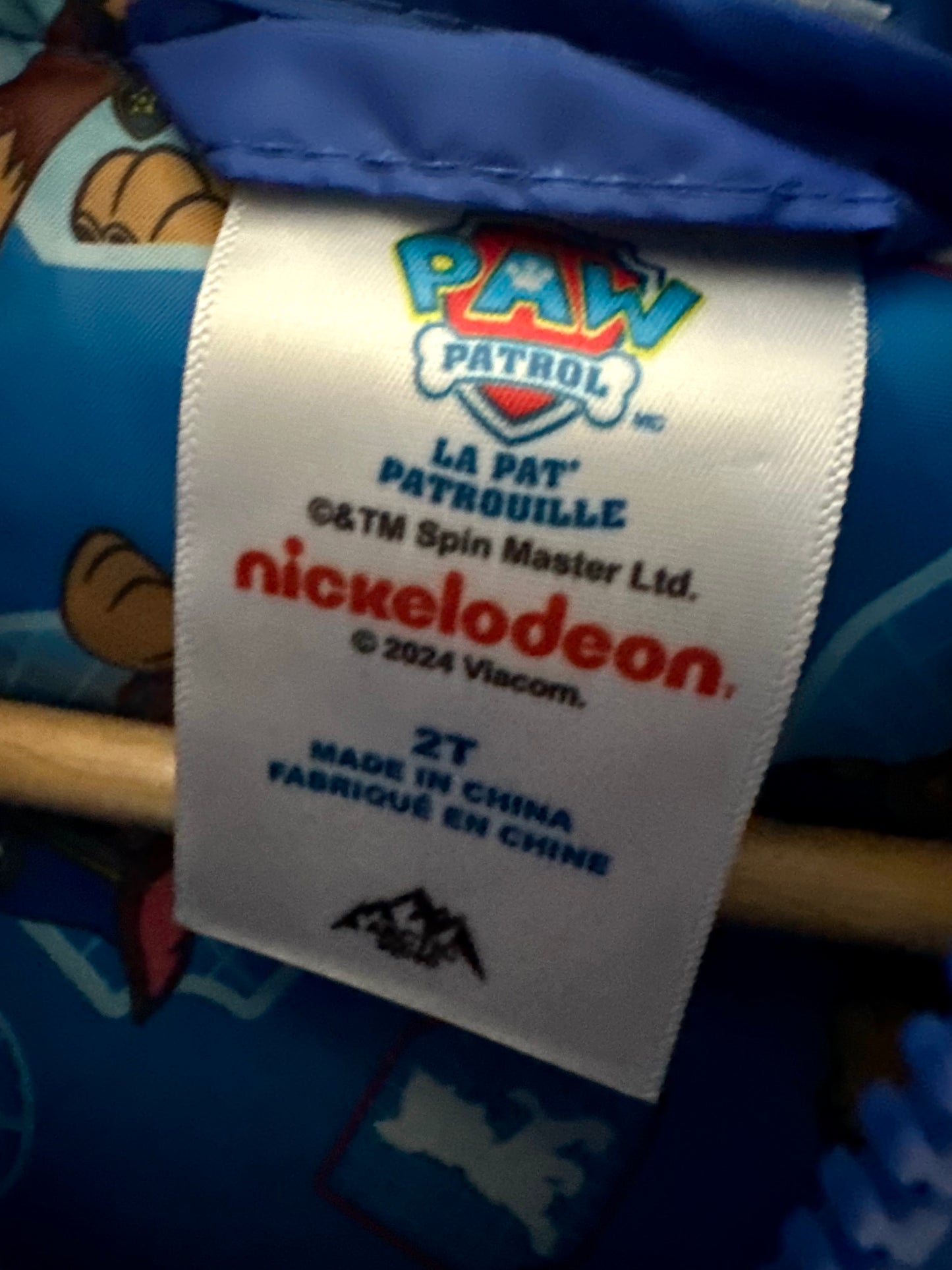 Chase Paw Patrol Blue Puffer Jacket (With Tags) / 2T