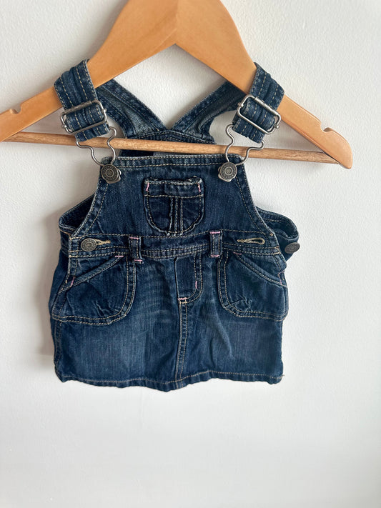 Denim Overall Dress with Back Pockets / 3-6m