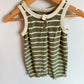 Organic Olive Stripe Romper / 3-6m