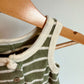 Organic Olive Stripe Romper / 3-6m