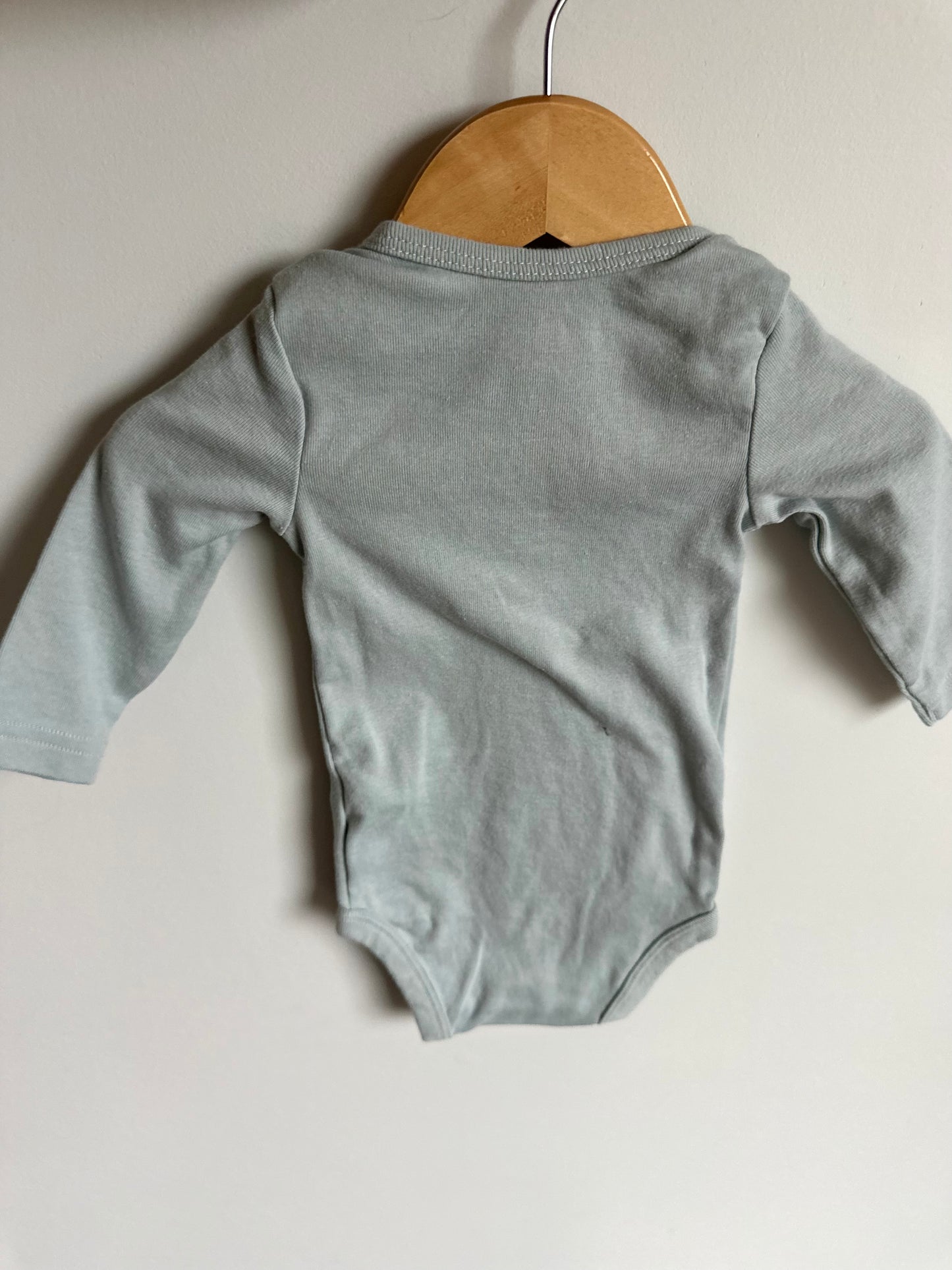 Blue Dino Long Sleeve Bodysuit / 3-6m