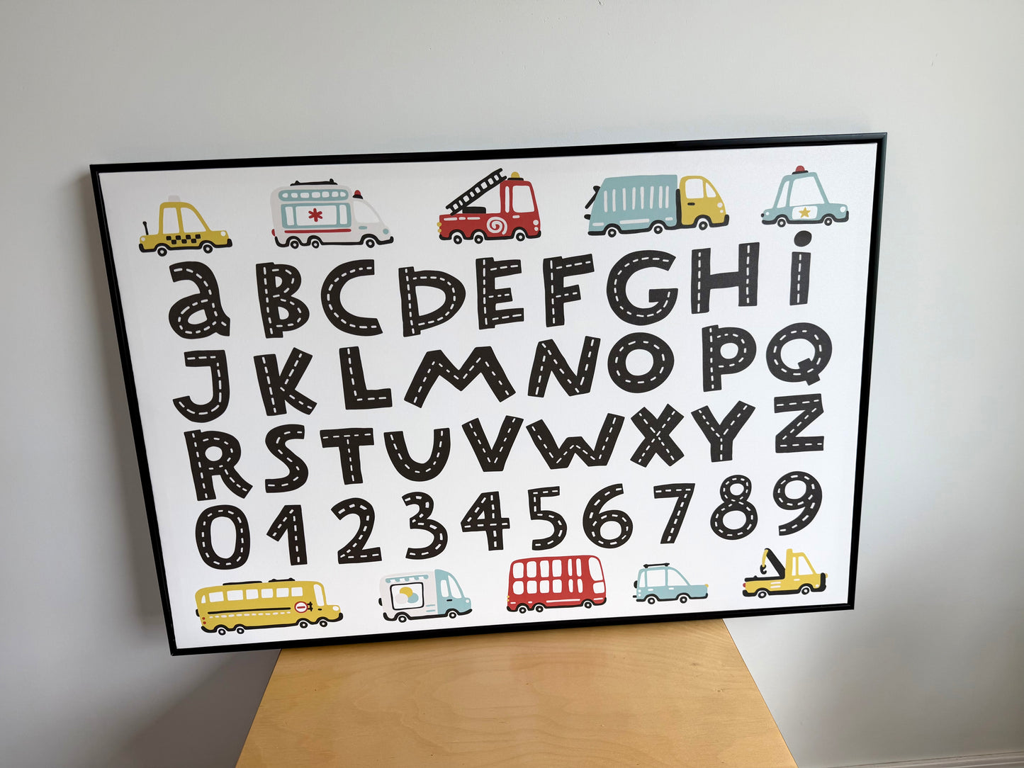Alphabet Number Vehicle Canvas Picture (No Shipping)